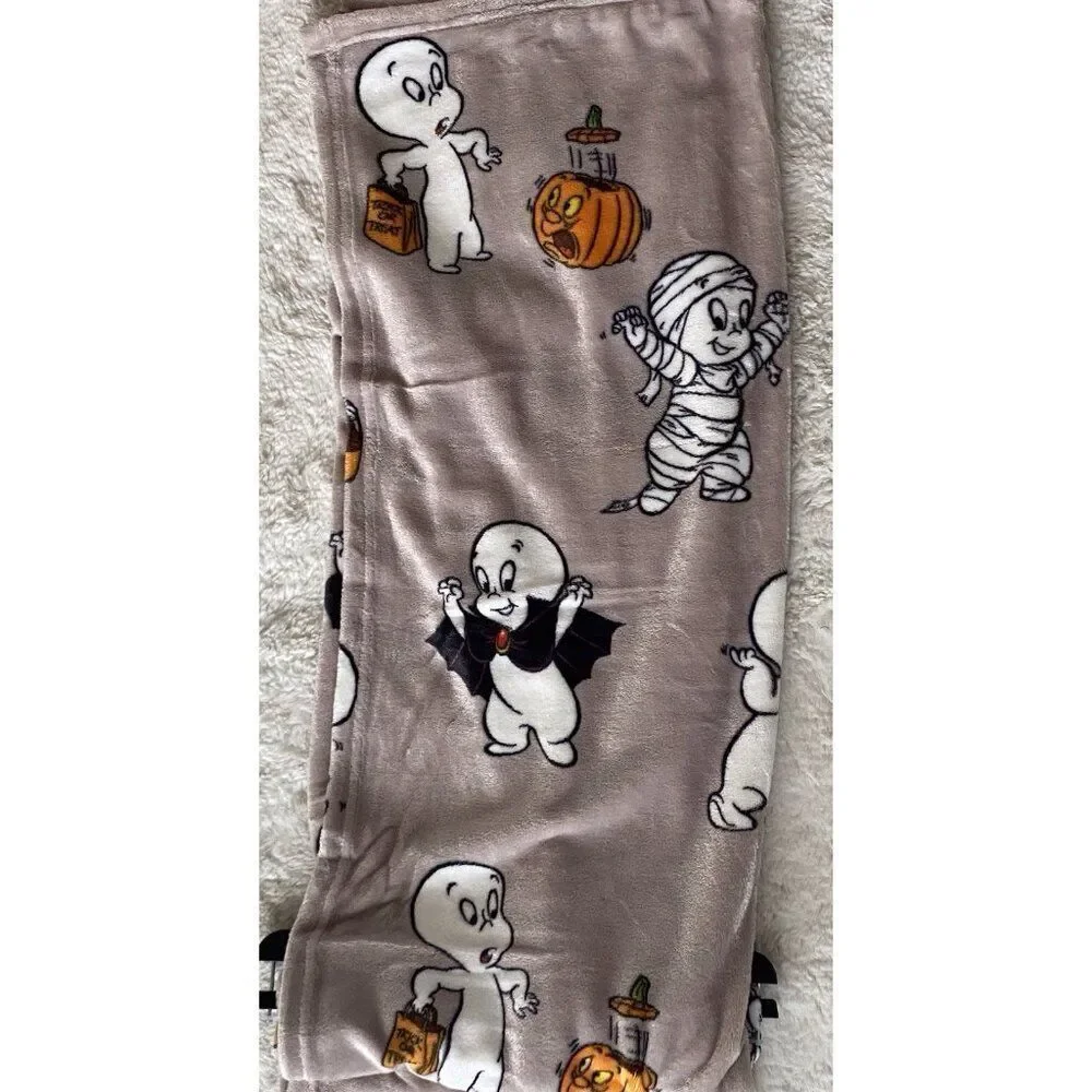 Casper The Friendly Ghost Plush Soft Blanket Throw 50x70” Halloween Costumes NEW